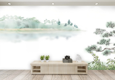 古风山水背景墙 一方意境，一方天地